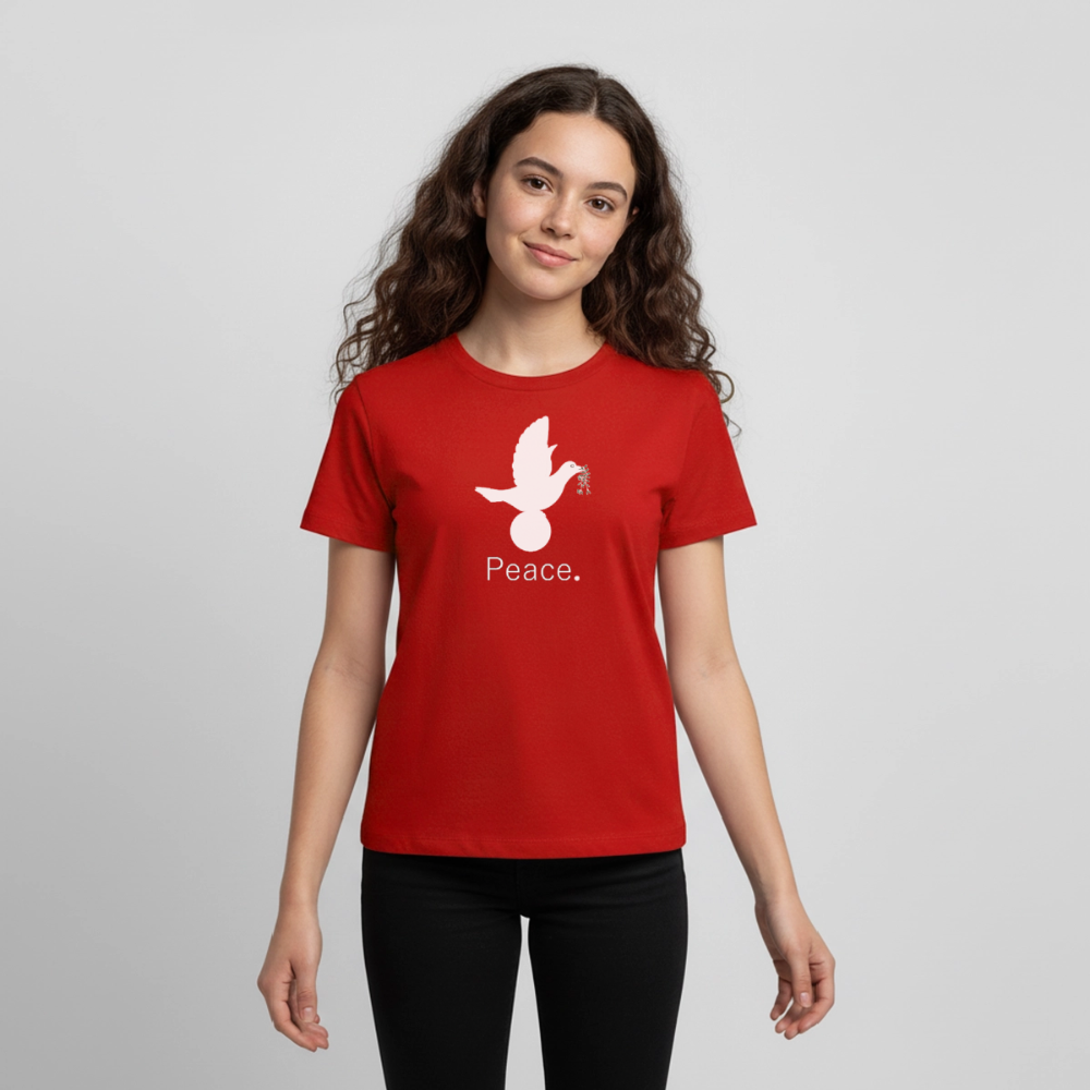 T-shirt Premium Ado Peace blanc Lusoquot - rouge