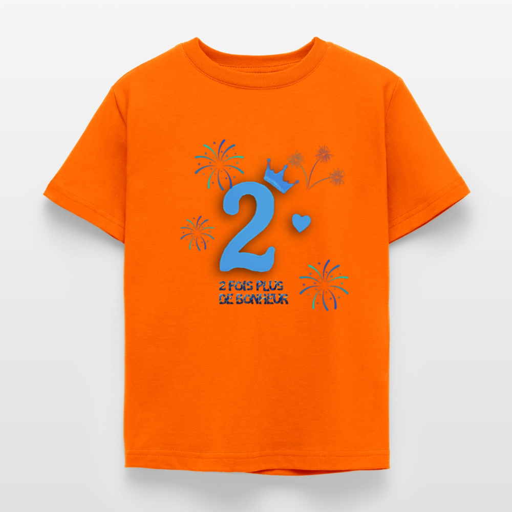 T-shirt Enfant anniversaire 2 ans Lapè bleu - Lusoquot - orange