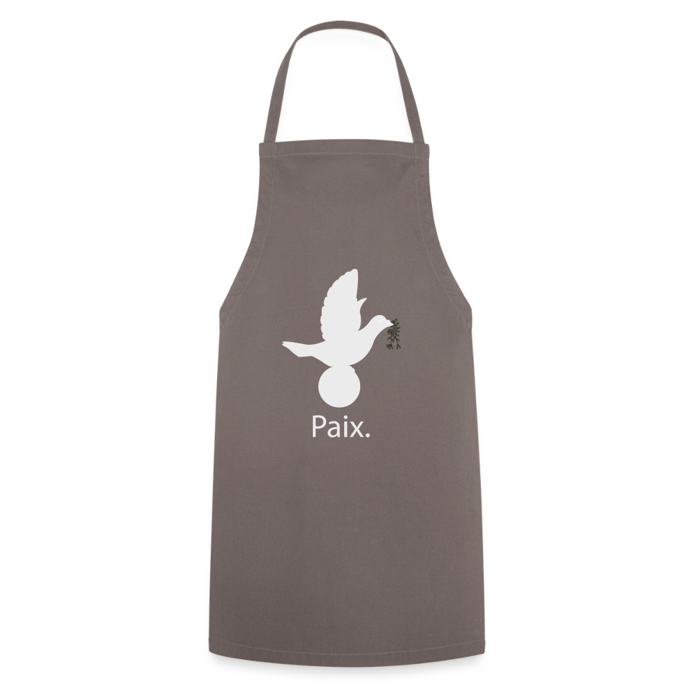 Tablier de cuisine Paix blanc - Lusoquot - gris