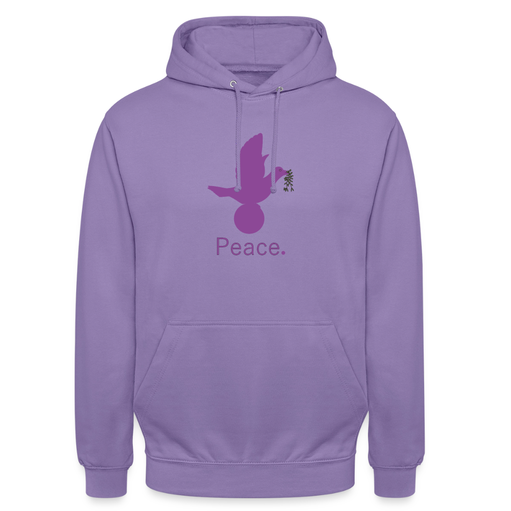 Sweat-shirt à capuche unisexe Peace mauve Lusoquot - lavande