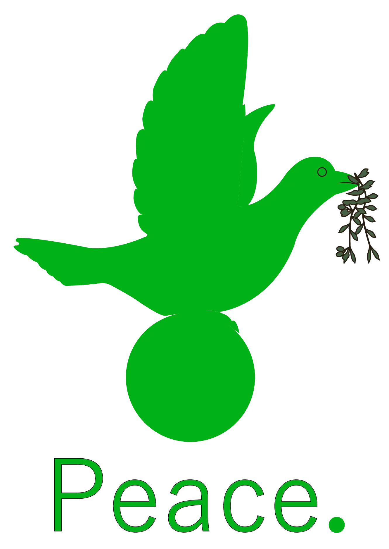 Colombe Peace Verte LUSOQUOT